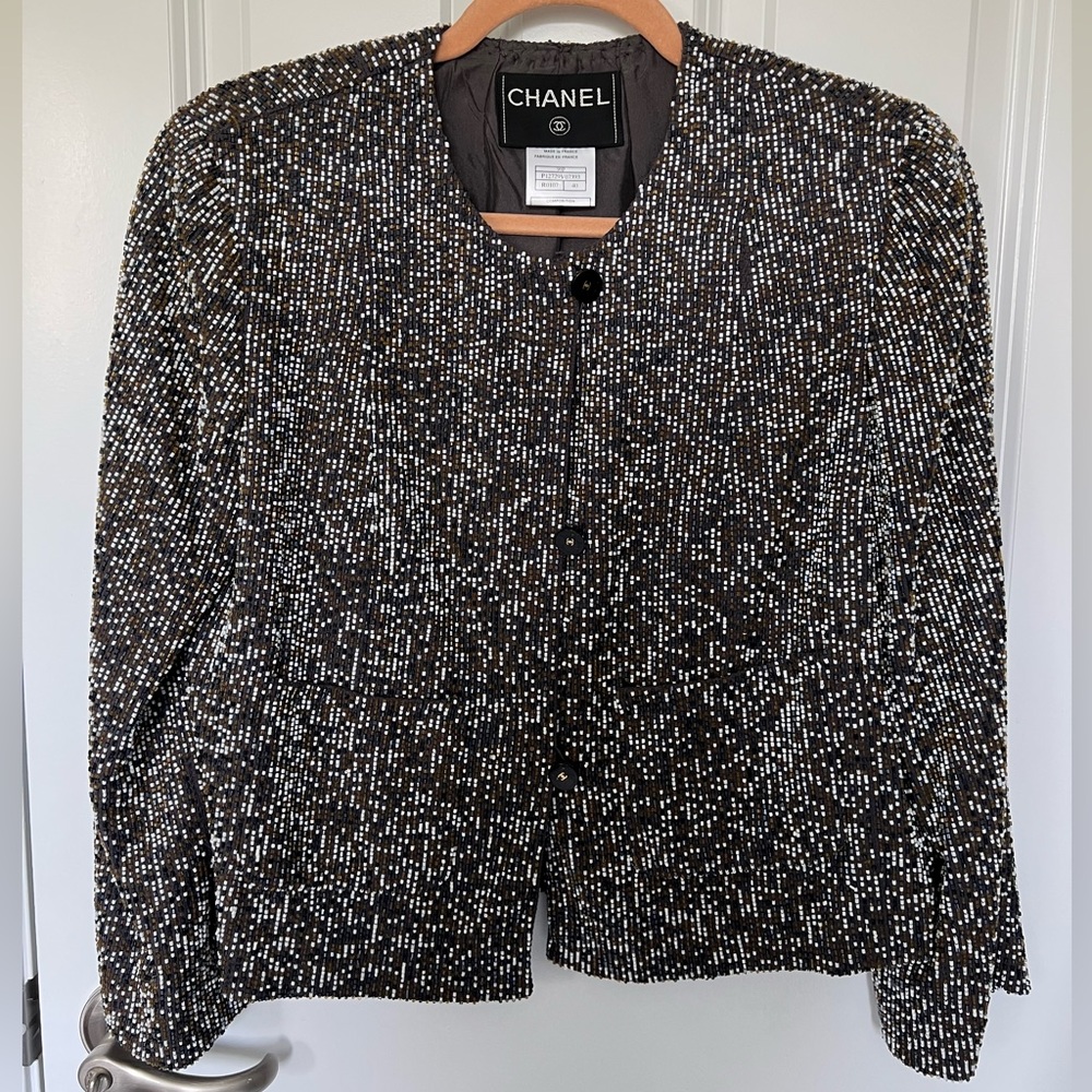 Chanel Spring 1999 Hand Embroidered Beaded Jacket FR40